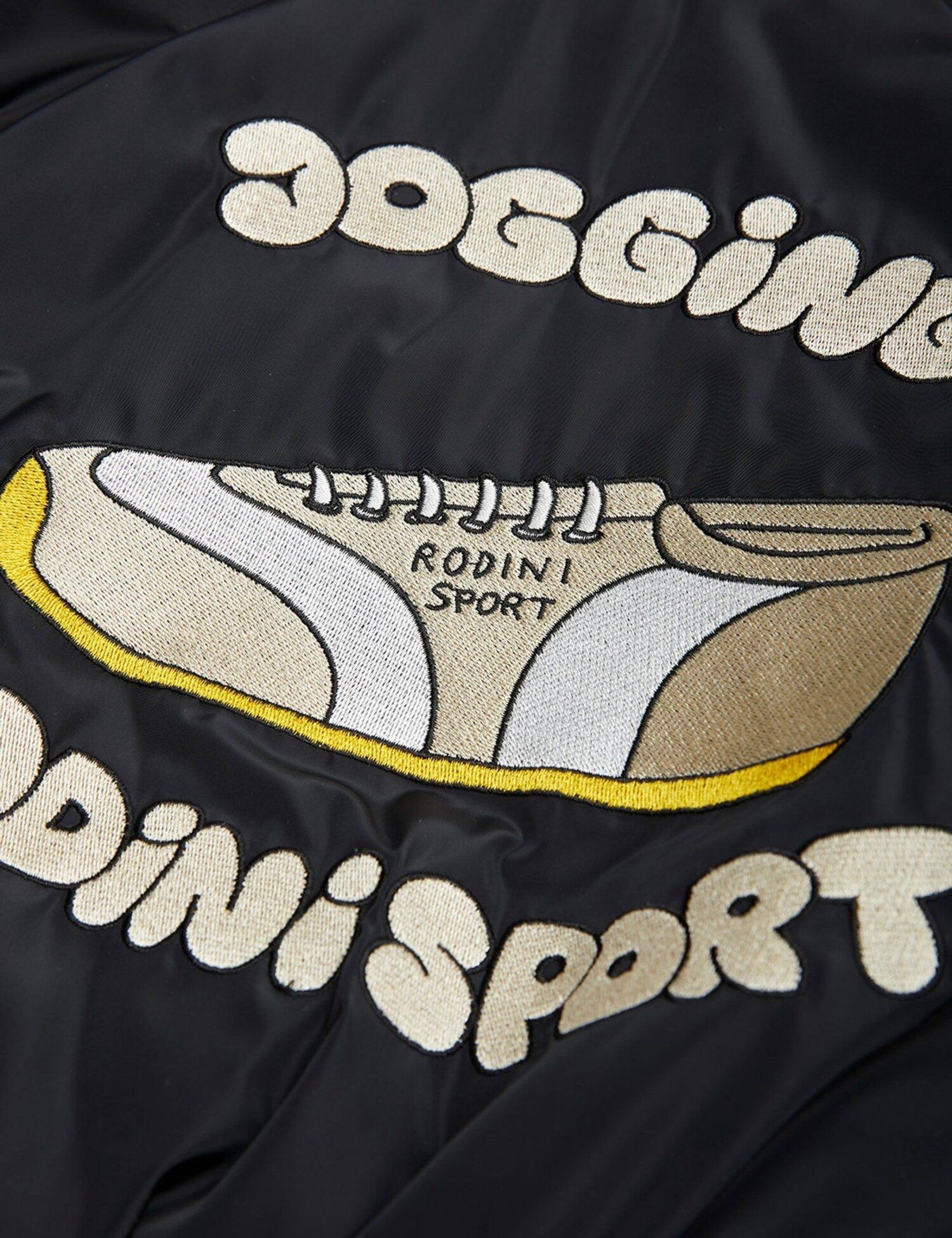 Mini Rodini logo-patch stripe-print jacket - Yellow