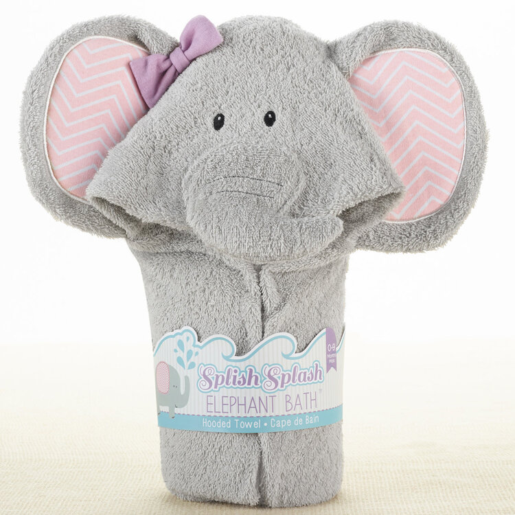 Baby Aspen Splish Splash Baby Hooded Towel - ELEPHANT