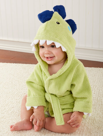 Baby Aspen Baby Hooded Robe - DINOSAUR