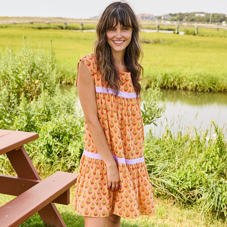 Pink Chicken Pink Chicken Womens Short Krista Dress - Orange Dalhia