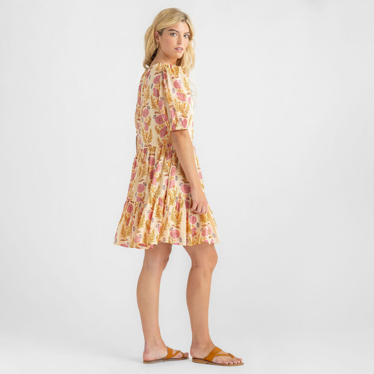 Pink Chicken Pink Chicken Womens Emily Dress - Pink Gilded Floral