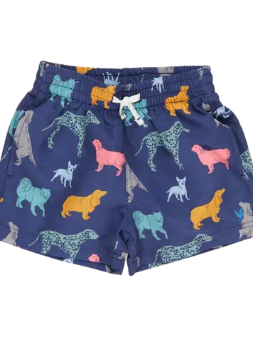 Pink Chicken Pink Chicken Kids Swim Trunk - Navy Dogs Pink Chicken Pink Chicken Kids Swim Trunk - Navy Dogs