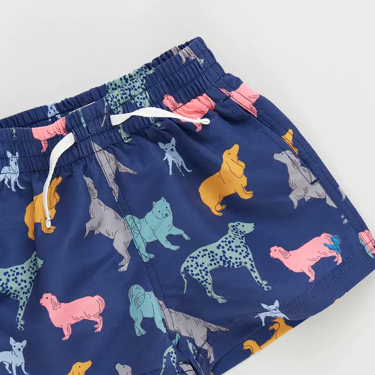 Pink Chicken Pink Chicken Kids Swim Trunk - Navy Dogs