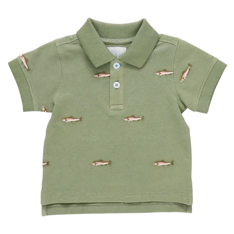 Blue Rooster (Pink Chicken) Pink Chicken Boys Alec Shirt - Rainbow Trout