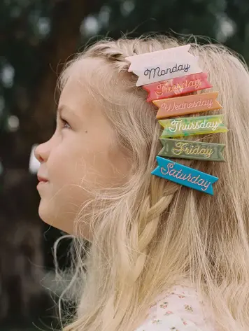 Eugenia Kids Hair Clip - DAYS OF THE WEEK