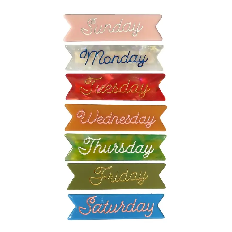 Eugenia Kids Hair Clip - DAYS OF THE WEEK