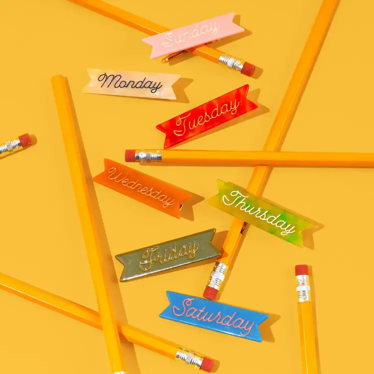 Eugenia Kids Hair Clip - DAYS OF THE WEEK