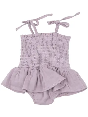 Angel Dear Angel Dear Baby Smocked Bubble w/ Skirt - Dusty Lavender