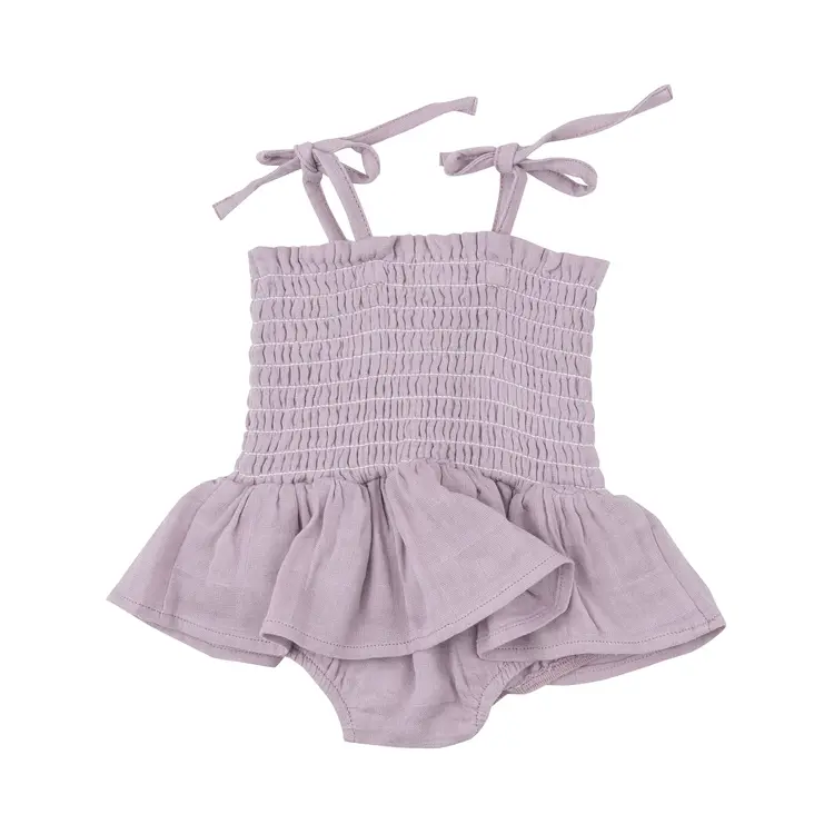 Angel Dear Angel Dear Baby Smocked Bubble with Skirt - Dusty Lavender