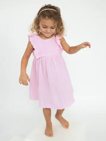 Angel Dear Angel Dear Eyelet Edged Dress - Ballet