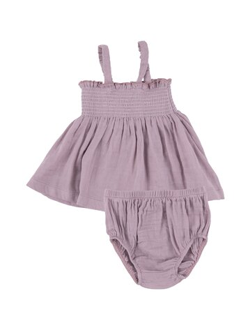 Angel Dear Angel Dear Baby Smocked Top & Bloomer - Dusty Lavender