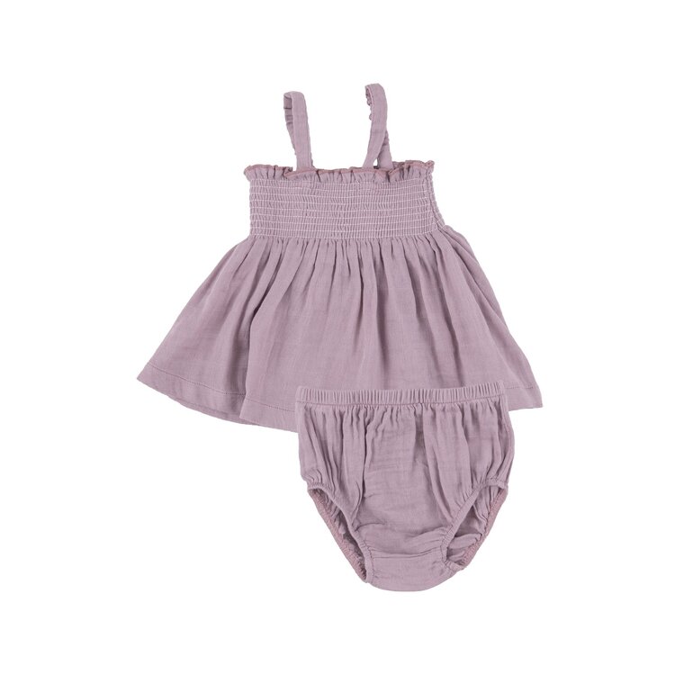 Angel Dear Angel Dear Baby Smocked Top & Bloomer - Dusty Lavender