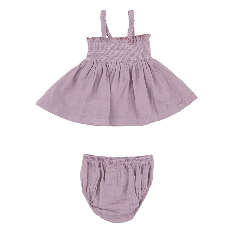 Angel Dear Angel Dear Baby Smocked Top & Bloomer - Dusty Lavender