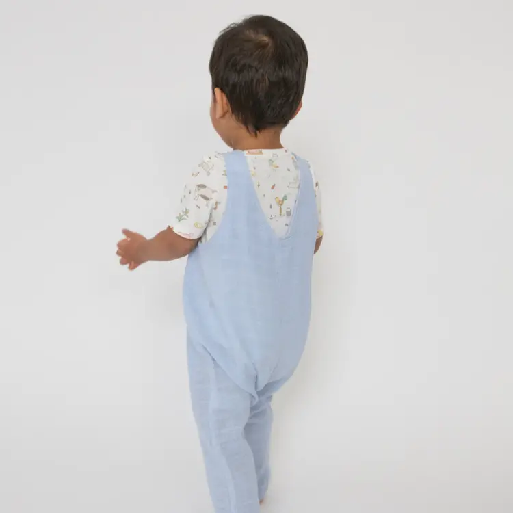 Angel Dear Angel Dear Baby Overalls - Dusty Blue