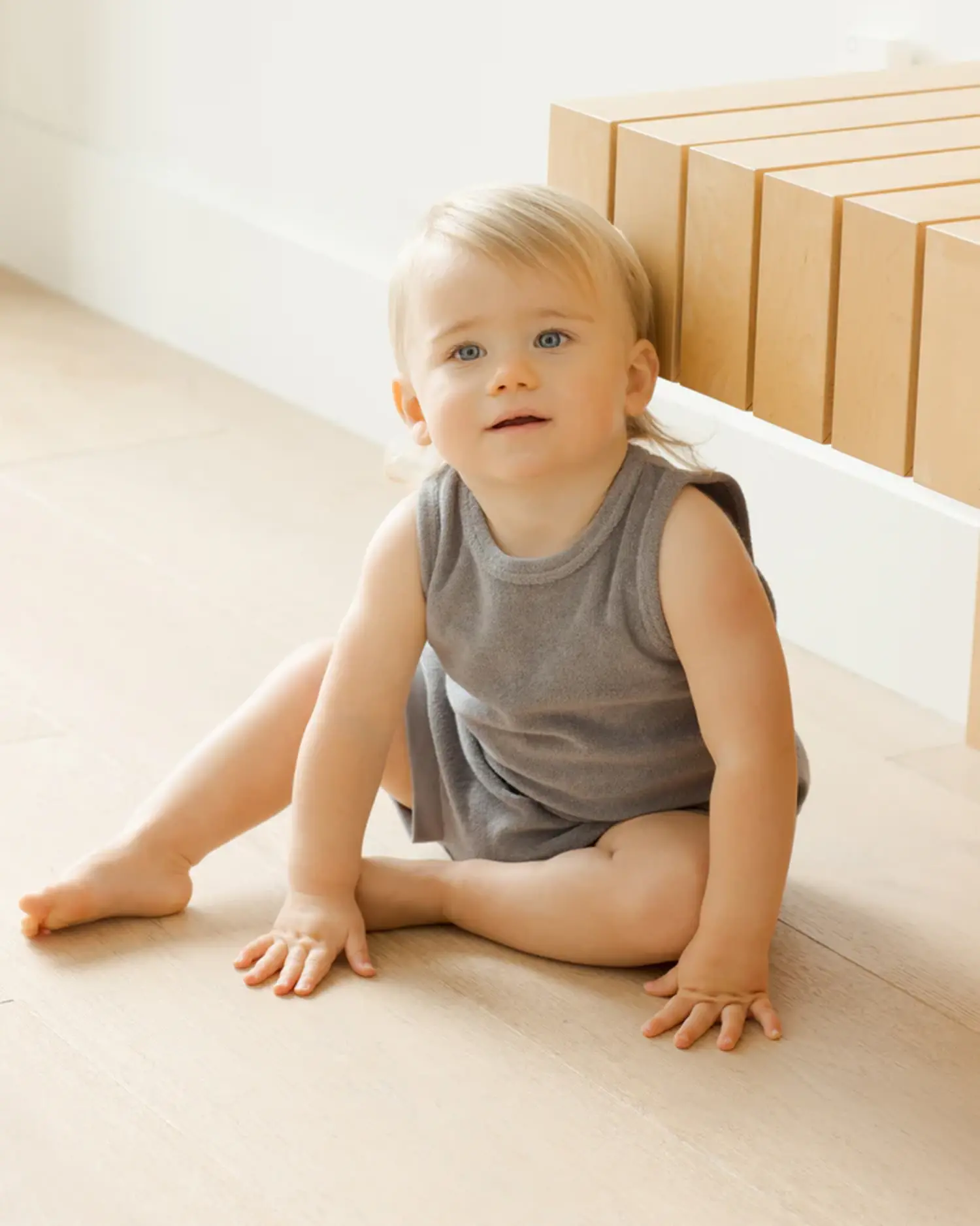 Quincy Mae Terry Tank & Short Set - Lagoon - Yellow Turtle