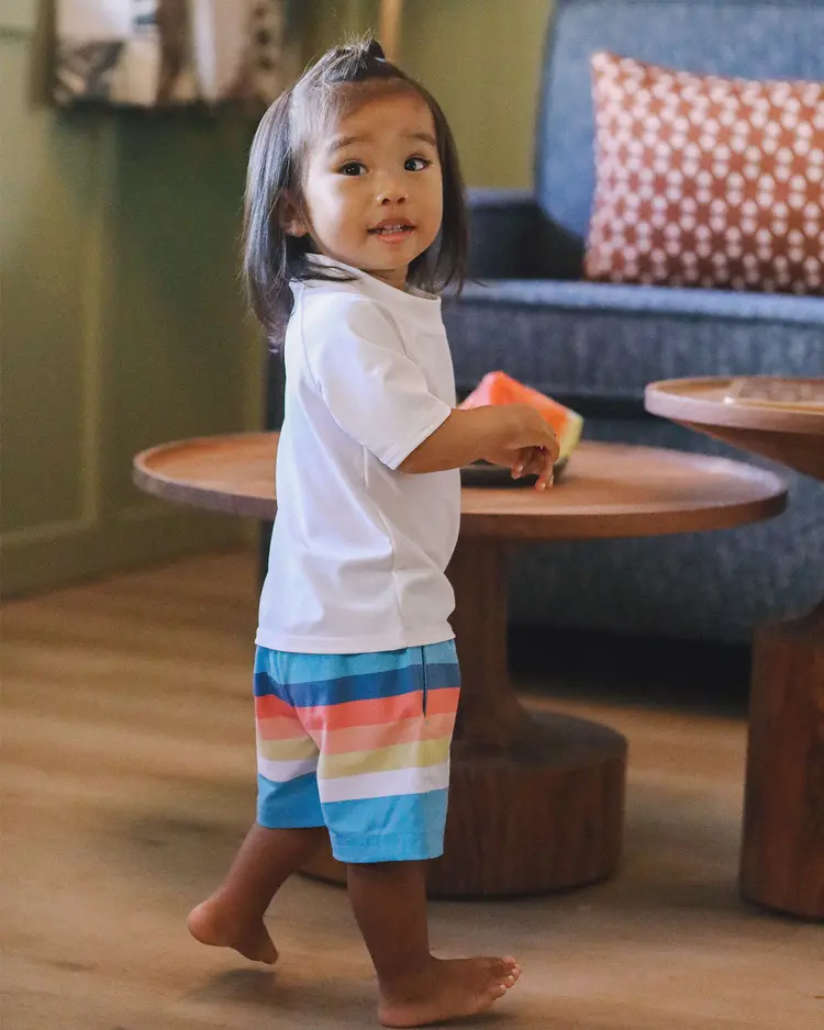 Feather 4 Arrow F4A Baby Stripe Volley Trunk - BLUE GROTTO