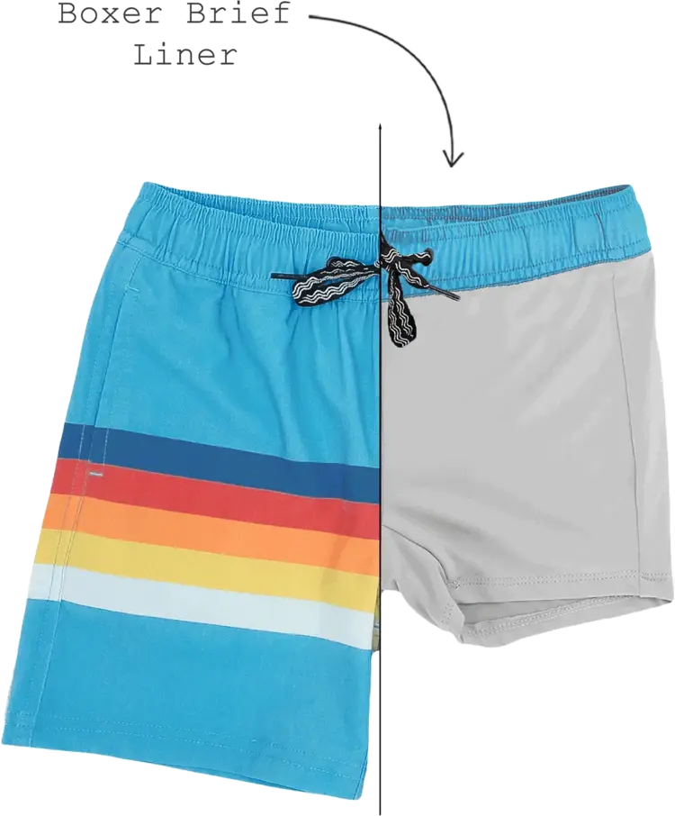 Feather 4 Arrow F4A Jr Stripe Volley Trunk - Blue Grotto