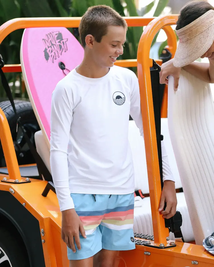 Feather 4 Arrow F4A Jr Stripe Volley Trunk - Blue Grotto