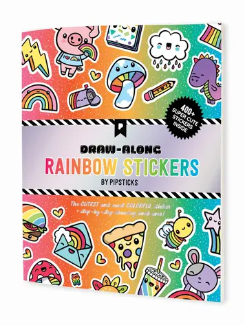Pipsticks  Draw-Along Sticker Book - RAINBOW