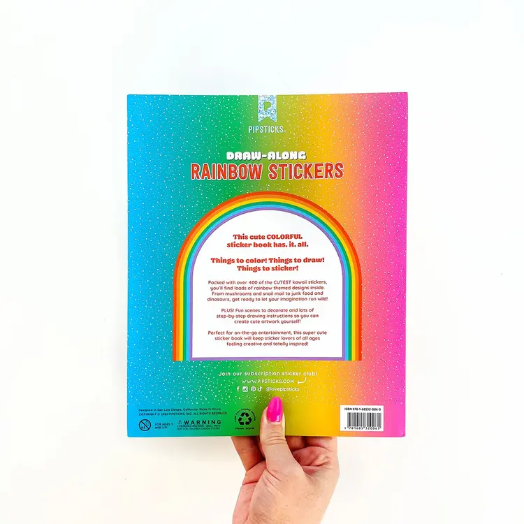 Pipsticks  Draw-Along Sticker Book - RAINBOW