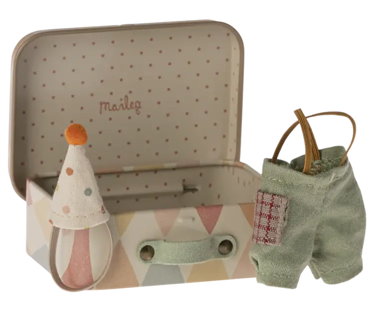 Maileg Maileg Clown Clothes in Suitcase, Little Brother Mouse