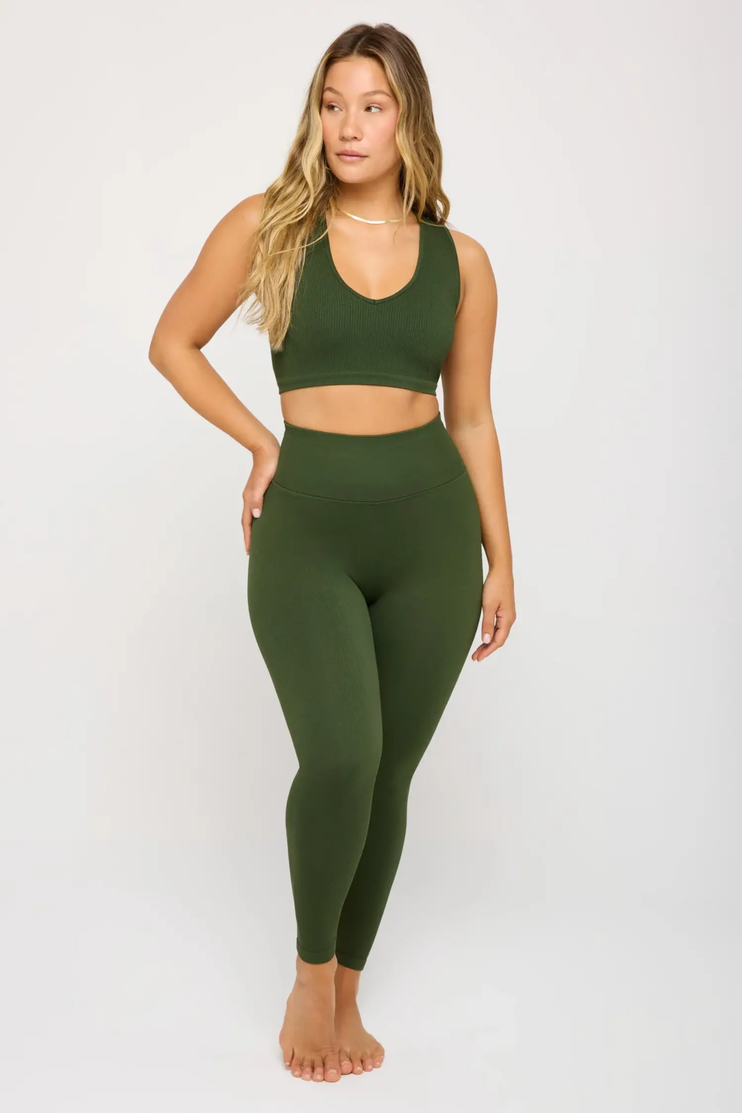 Spiritual Gangster Love Sculpt 7/8 Legging - Loden Green - Yellow