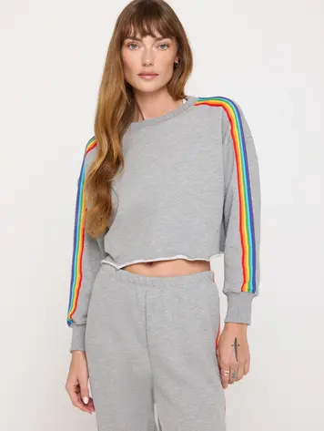 Spiritual Gangster Spiritual Gangster Cropped Pullover - Rainbow
