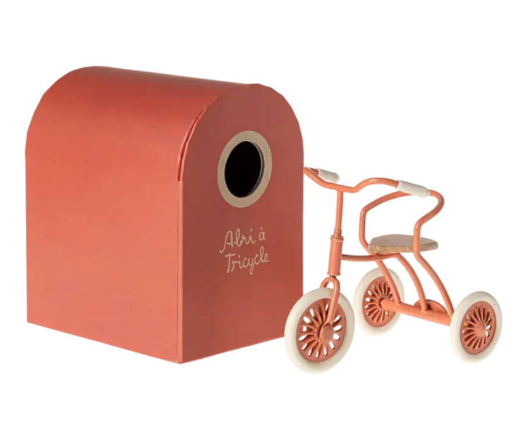 Maileg Maileg Abri à Tricycle, Mouse - Coral