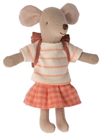 Maileg Maileg Tricycle Mouse, Big Sister - Coral