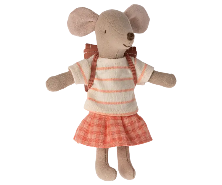Maileg Maileg Tricycle Mouse, Big Sister - Coral