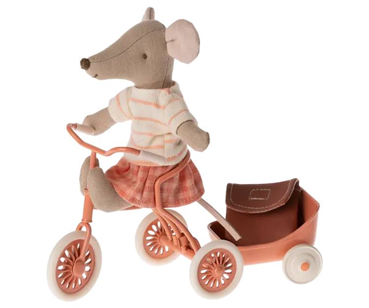 Maileg Maileg Tricycle Mouse, Big Sister - Coral