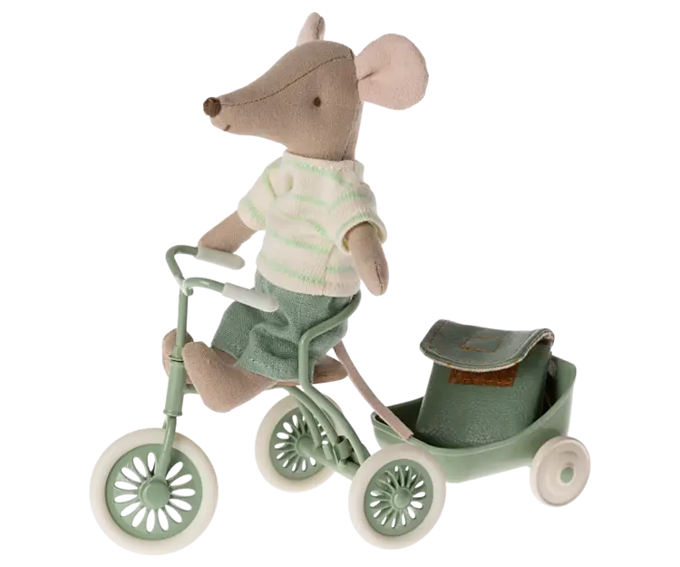 Maileg Maileg Tricycle Mouse, Big Brother Mint