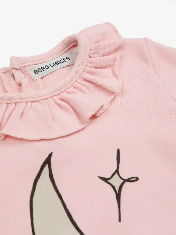 Bobo Choses Bobo Choses Baby Ruffle Onesie - Beneath The Moon Pink