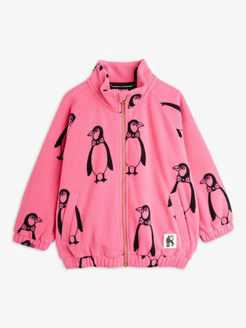 Mini Rodini Mini Rodini Kids Penguin Fleece Jacket- Pink