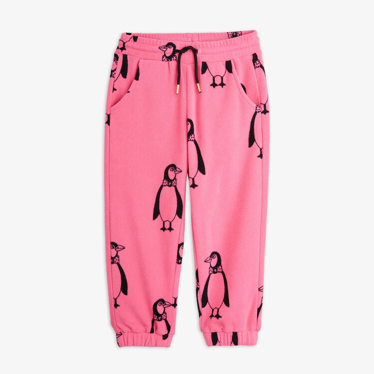 Mini Rodini Mini Rodini Kids Penguin Fleece Pants - Pink