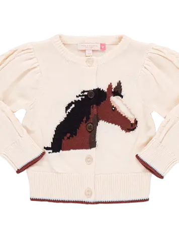 Pink Chicken Pink Chicken Kids Cable Constance Sweater- Wild Horse Pink Chicken Pink Chicken Kids Cable Constance Sweater- Wild Horse