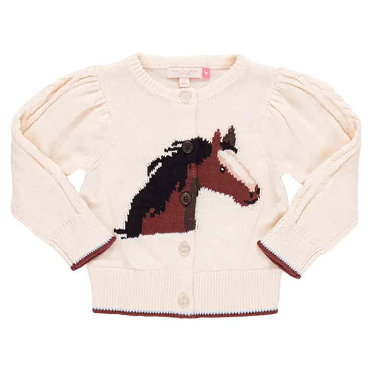 Pink Chicken Pink Chicken Kids Cable Constance Sweater- Wild Horse