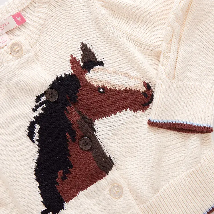 Pink Chicken Pink Chicken Kids Cable Constance Sweater- Wild Horse