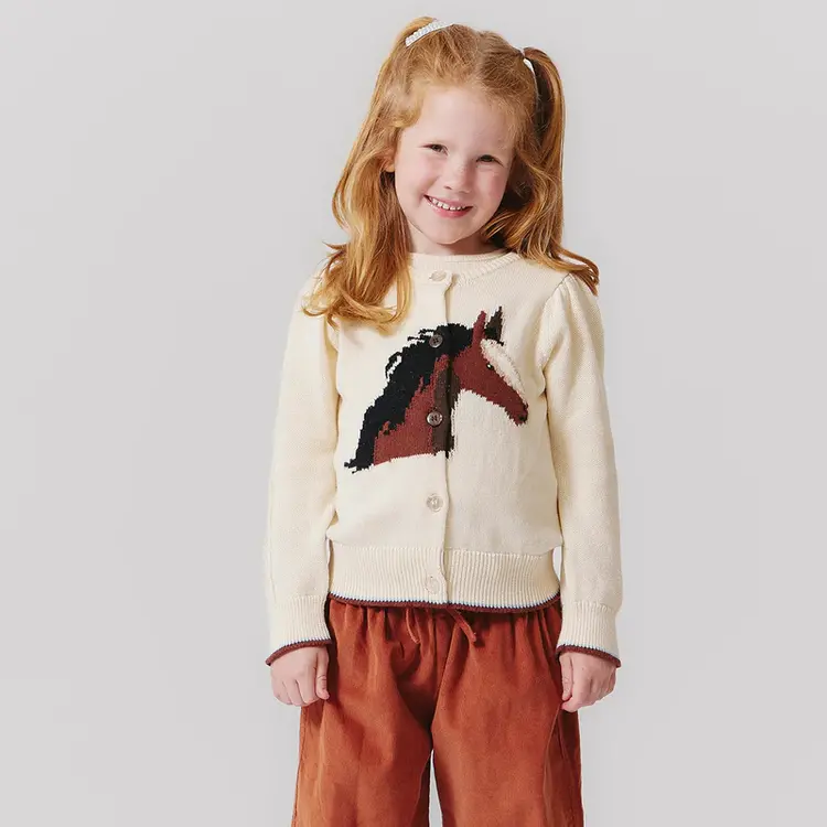 Pink Chicken Pink Chicken Kids Cable Constance Sweater- Wild Horse