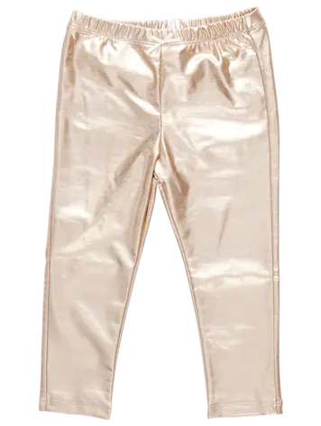Pink Chicken Pink Chicken Girls Lame Legging - Light Gold Pink Chicken Pink Chicken Girls Lame Legging - Light Gold