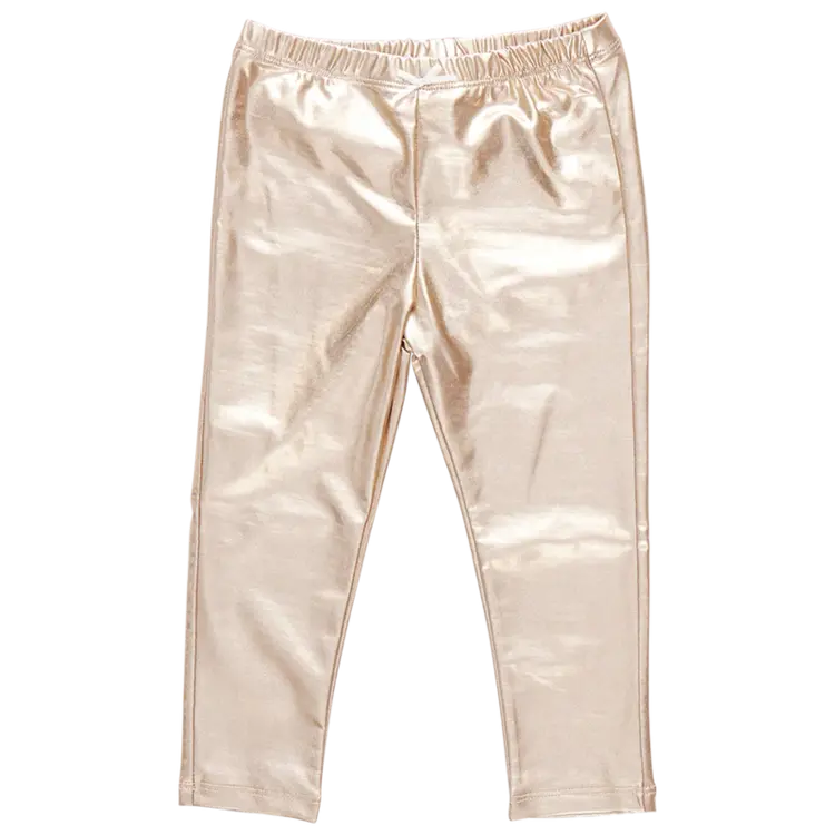 Pink Chicken Pink Chicken Girls Lame Legging - Light Gold