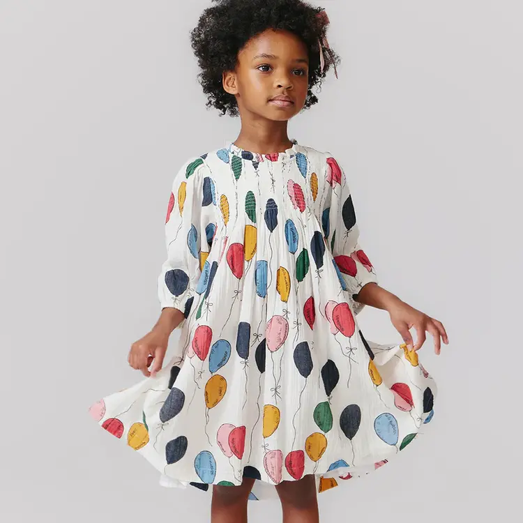 Pink Chicken Pink Chicken Girls Stevie Puff Sleeve Dress - Balloon Bunches
