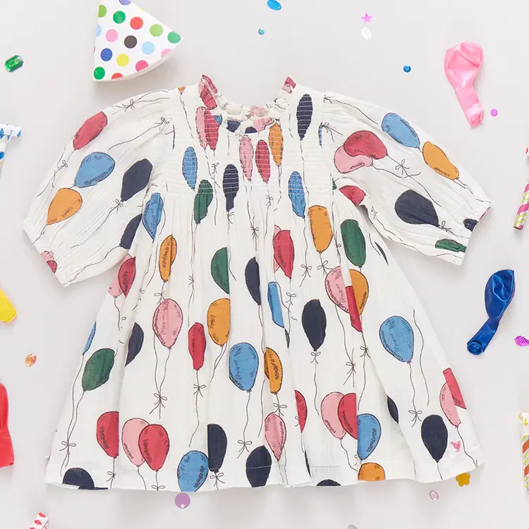 Pink Chicken Pink Chicken Girls Stevie Puff Sleeve Dress - Balloon Bunches