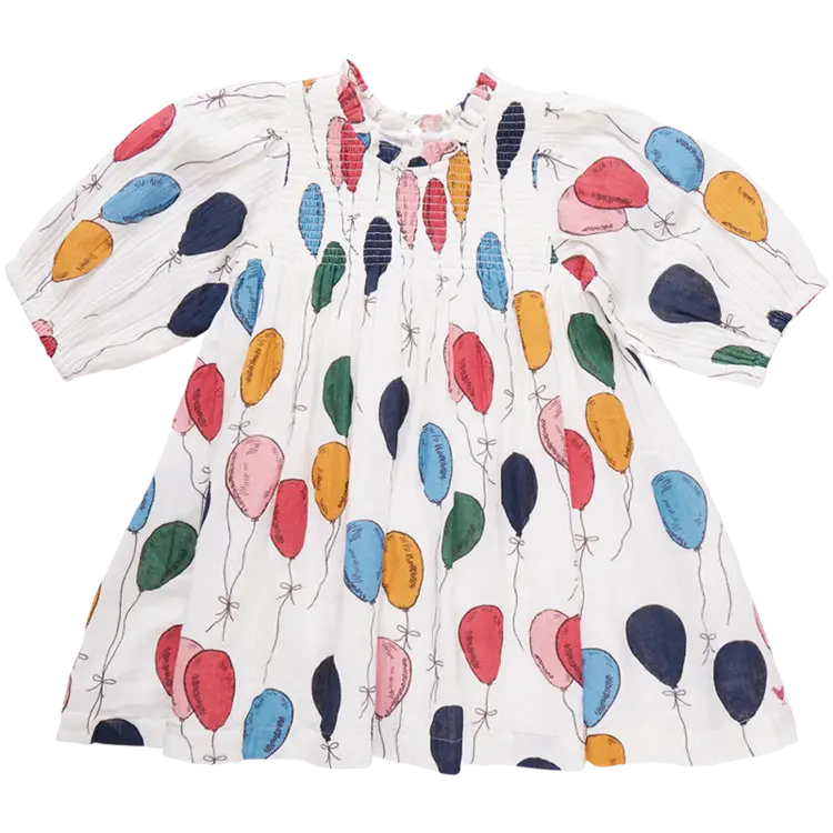 Pink Chicken Pink Chicken Girls Stevie Puff Sleeve Dress - Balloon Bunches