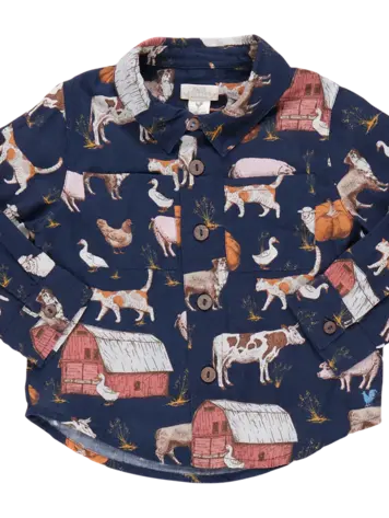 Blue Rooster (Pink Chicken) Blue Rooster Boys Jack Shirt - On The Farm