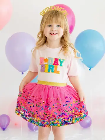 Sweet Wink Kids Birthday Girl Patch Tee