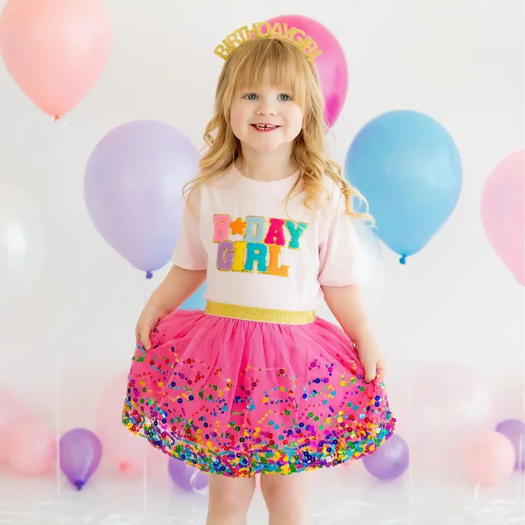Sweet Wink Kids Birthday Girl Patch Tee