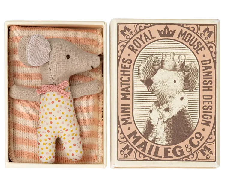 Maileg Maileg Sleepy Wakey, Baby Mouse - Rose