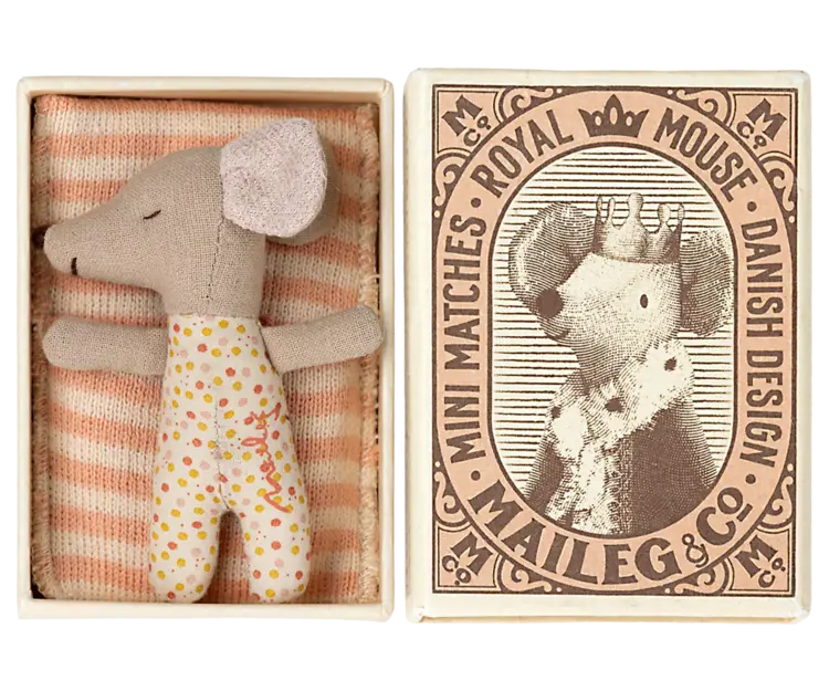 Maileg Maileg Sleepy Wakey, Baby Mouse - Rose