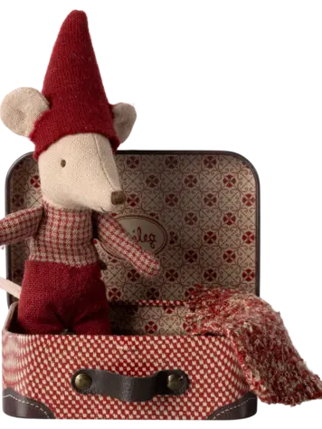 Maileg Maileg Christmas Mouse, Baby in Suitcase